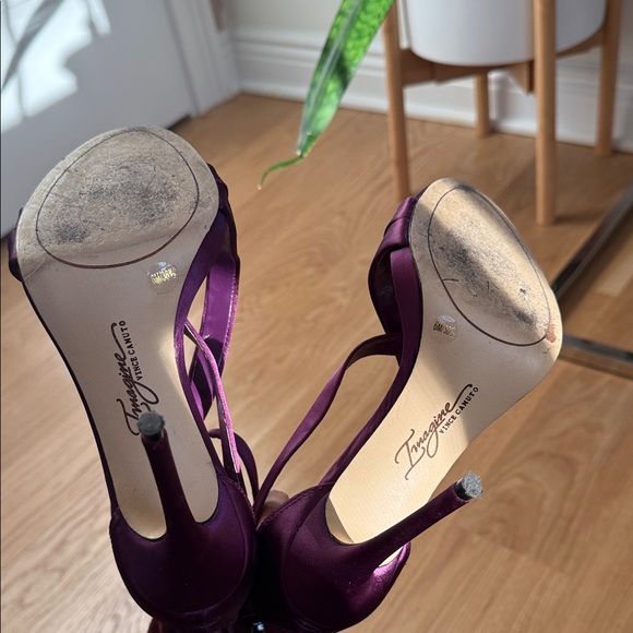 Vince Camuto Deep Purple Dark Orchid Devin Strappy Heels - Picture 10 of 11